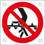 49745N - Cartello alluminio divieto inserire mani coclea
