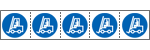 49884MS - foglio n.5 etichette adesive 60x60 Obbligo carrelli elevatori