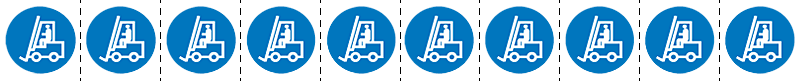 49884NS - foglio n.10 etichette adesive 30x30 Obbligo uso carrello elevatore