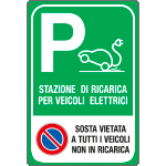 56115Y - Cartello stazione di ricarica veicoli elettrici con divieto di sosta