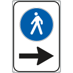 5646X - Cartello Pedoni a destra