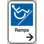 5696X - Cartello alluminio informazione Rampa disabili