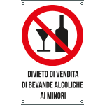 631001W - Cartello divieto di vendita di bevande alcoliche ai minori