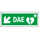 720907X - Cartell. all. "DAE Freccia Giu'/Sinistra"