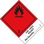 8216M - etichetta 100x130 FLAMMABLE UN1263.....