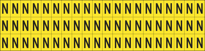 900N - Foglio n.60 etichette adesive G/N lettera N