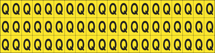 900Q - Foglio n.60 etichette adesive G/N lettera Q