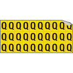 902Q - Foglio n.30 etichette adesive G/N lettera Q