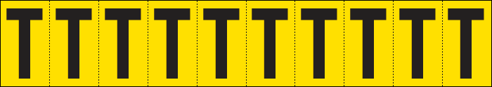 904T - Foglio n.10 etichette adesive G/N lettera T