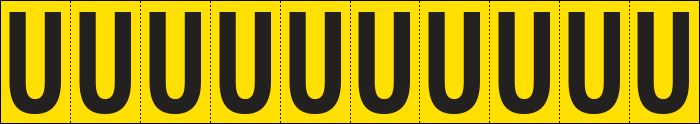 904U - Foglio n.10 etichette adesive G/N lettera U