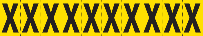 904X - Foglio n.10 etichette adesive G/N lettera X