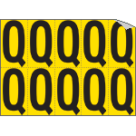 905Q - Foglio n.10 etichette adesive G/N lettera Q