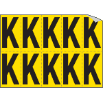 906K - Foglio n.10 etichette adesive G/N lettera K