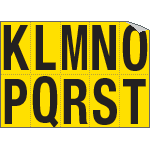 906KT - Foglio n.10 etichette adesive G/N lett.da K a T