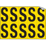 906S - Foglio n.10 etichette adesive G/N lettera S