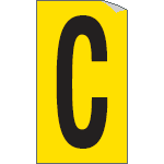 907C - Foglio n.1 etichette adesive G/N lettera C