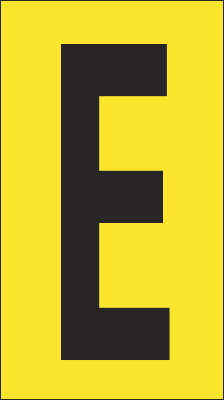 907E - Foglio n.1 etichette adesive G/N lettera E