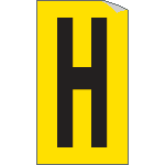 907H - Foglio n.1 etichette adesive G/N lettera H