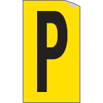 907P - Foglio n.1 etichette adesive G/N lettera P