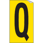 907Q - Foglio n.1 etichette adesive G/N lettera Q