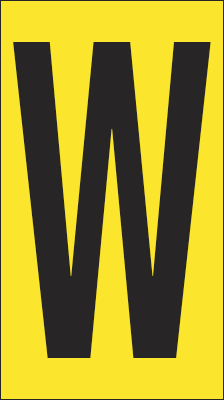 907W - Foglio n.1 etichette adesive G/N lettera W