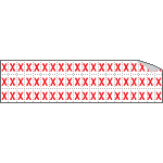 910X - Foglio n.60 etichette adesive B/R lettera X