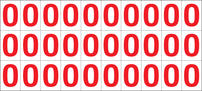 912O - Foglio n.30 etichette adesive B/R lettera O