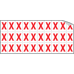 912X - Foglio n.30 etichette adesive B/R lettera X