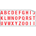 913AZ - Foglio n.30 etichette adesive B/R letter.da A a Z