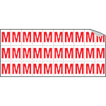 913M - Foglio n.30 etichette adesive B/R lettera M
