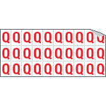 913Q - Foglio n.30 etichette adesive B/R lettera Q