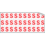 913S - Foglio n.30 etichette adesive B/R lettera S