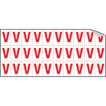 913V - Foglio n.30 etichette adesive B/R lettera V