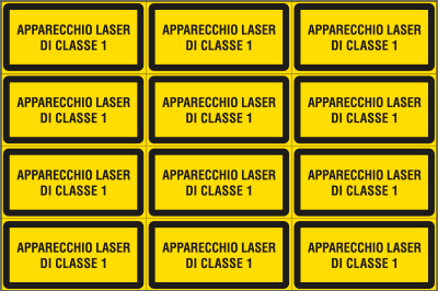 91660C - Foglio n.12 etichette adesive apparecchio laser