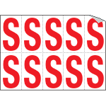 916S - Foglio n.10 etichette adesive B/R lettera S