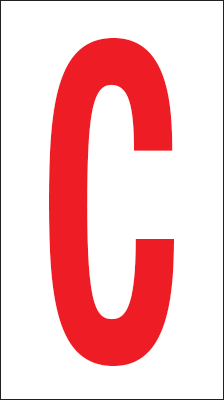 917C - Foglio n.1 etichette adesive B/R lettera C