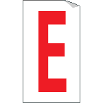 917E - Foglio n.1 etichette adesive B/R lettera E