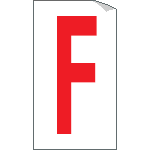 917F - Foglio n.1 etichette adesive B/R lettera F