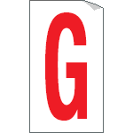 917G - Foglio n.1 etichette adesive B/R lettera G