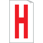 917H - Foglio n.1 etichette adesive B/R lettera H