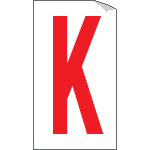 917K - Foglio n.1 etichette adesive B/R lettera K