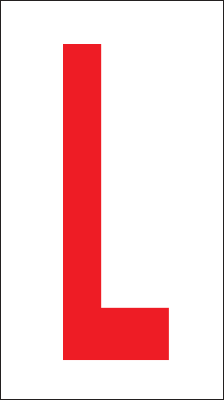 917L - Foglio n.1 etichette adesive B/R lettera L