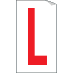 917L - Foglio n.1 etichette adesive B/R lettera L