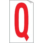 917Q - Foglio n.1 etichette adesive B.R lettera Q