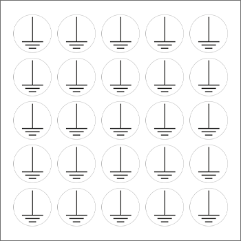 9181B - Foglio n.25 etichetta adesiva simbolo terra