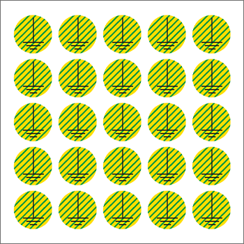 9184B - Foglio n.25 etichetta adesiva simbolo terra