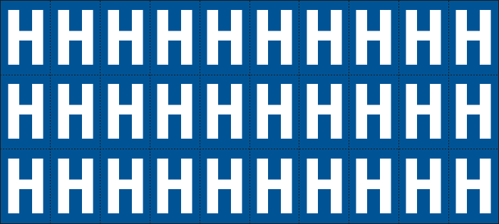 922H - Foglio n.30 etichette adesive B/B lettera H