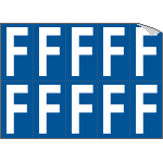 925F - Foglio n.10 etichette adesive B/B lettera F