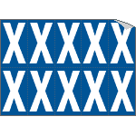 925X - Foglio n.10 etichette adesive B/B lettera X