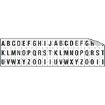 930AZ - Foglio n.60 etichette adesive B/N lettere da A a Z